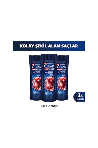 Men Kepeğe Karşı Etkili Şampuan Hızlı Stil 2si 1 Arada 350 Ml X3 Tüm Saç Tipleri