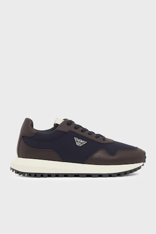 Emporio Armani Logolu Sneaker Ayakkabı Erkek Ayakkabı Em003738 Af19532 M6494 Kahve-lacivert