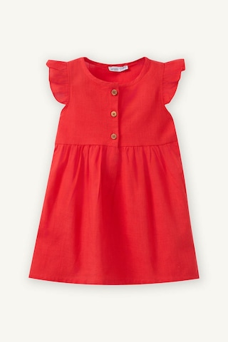 Defacto Flamlı Poplin Elbise Kız Bebek Z7402a226smrd63 Kırmızı-rd63