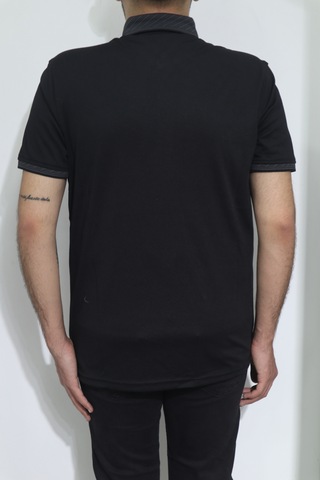 Santa Dmc Tekstil Erkek Düz Spor Kesim Normal Kalıp Polo Yaka T-shirt Siyah