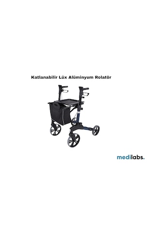 Medilabs Katlanabilen Rollatör Yürüteç Az Yer Kaplayan 125 Kg Kapasiteli Kolay Taşıma
