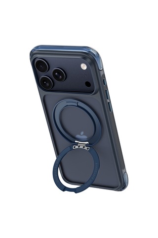 Apple iPhone Uyumlu 18 Pro Kılıf Wiwu Ag-203 Aeroguard Ultra Serisi M-safeli Airbag Standlı Kapak Lacivert
