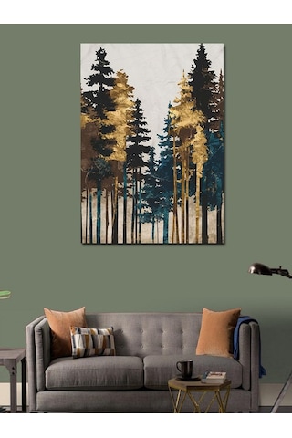 Kanvas Tablo Ağaçlar Boyama Manzara 50cmx70cm