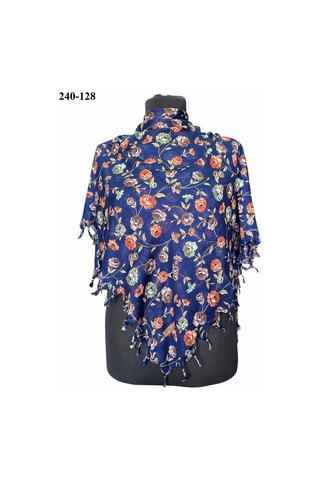 Dolce Cotton Desenli Sökme Boncuklu Eşarp 240-128 Çok Renkli