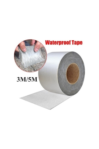 Pazly Yüksek Sıcaklık Su Geçirmez Bant Alüminyum Folyo Kalın Butil Yapışkan Bant Duvar Çatı Kanalı Onarım 5mx5cm