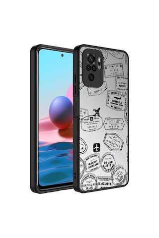 Xiaomi Redmi Note 10s Kılıf Aynalı Desenli Kamera Korumalı Parlak Zore Mirror Kapak Seyahat