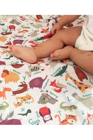 Yorni Zoo Su Geçirmez Yer/masa Örtüsü, 145x300cm, Dikdörtgen,%100 Polyester, Aktivite, Yemek Ve Oyun İçin, Doğa Dostu Ve Çevreci