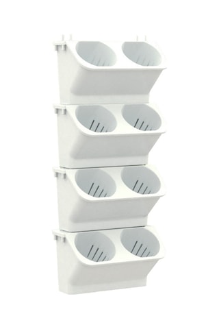 Sones İç Dekorasyon Bitki Duvar Saksı Oturma Odası Balkon Dikey Yeşil Dikim Kutusu Stereo Kombinasyon Duvar Askılı Saksı, Boyut: 24x14x57 Cm Beyaz