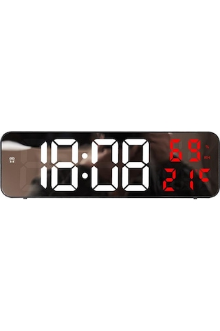 Valkyrie Nem Ölçer Dereceli Led Duvar Ve Masa Alarm Saati Kırmızı