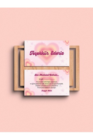 100 Adet Çift Yön Kargo Paketleme Teşekkür Kartı Pytktskk40