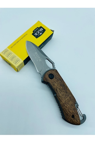 Buck Marka Ahşapkasa X74 MiniKamp Çakı //15cm Gri - Kahverengi
