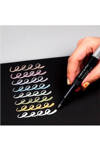 Grafik Kalemi Ve Davetiye Kalemi Metalik Altın Sarı Lineplus Dreamon 1 Adet 0.5-2.0 Mm Metallic Brush