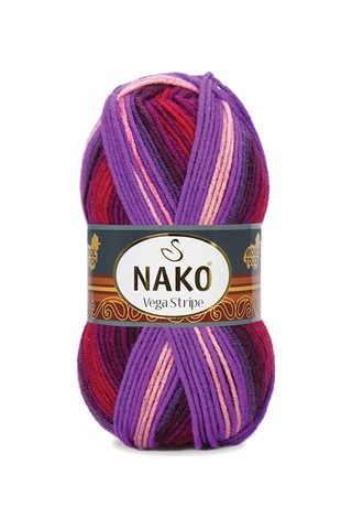 5 Adet Vega Stripe Premium Akrilik El Örgü İpi Yünü No: 82412 RYL-NWNKVS82412-5