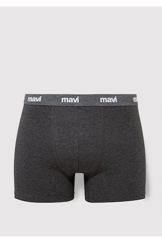 Mavi - 3lü Gri Basic Boxer Seti 0911407-23854 Beyaz