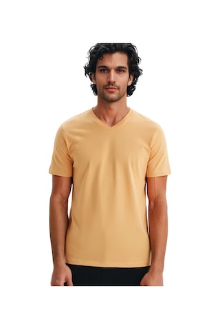 Arma Ar-ma Erkek V Yaka Tişört Baskisiz Basic Örme Kumaş Regular Fit %100 Pamuk 30/1 Penye Süprem Y31364408102 Pembe-p1