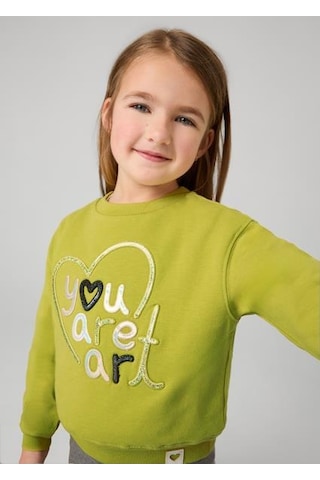 Mayoral Kız Çocuk Yeşil İşlemeli Sweatshirt 04479 Yeşil