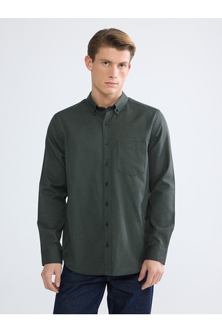 Lcwaıkıkı Classic Haki Regular Fit Desenli Erkek Gömlek