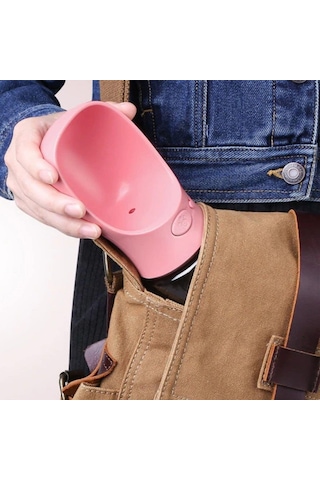 Tr Jouis Evcil Hayvanlar İçin 350 Ml Taşınabilir Su Seyahat Suluğu Oval Uç Ergonomik Tasarım, Tek Tuş Su Kon