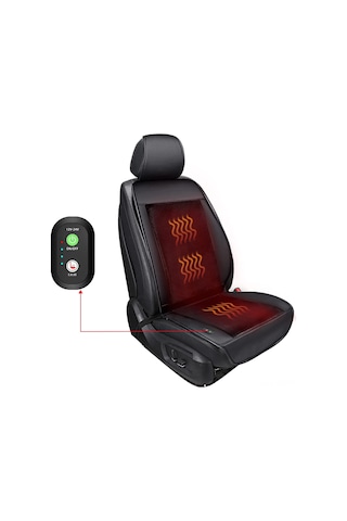 Yaozixa Kış Araba Isıtıcı Koltuk Battaniyesi 12v Evrensel Sıcaklık Regülatörlü Siyah Dayanıklı Kompakt Otomobil Döşeme