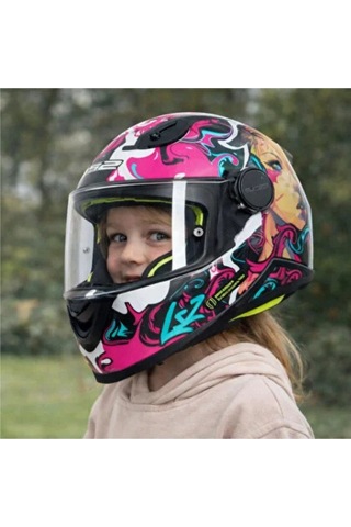 Çocuk Kask Ls2 Kıd Cyberg Mat Mor Orjinal L Çok Renkli