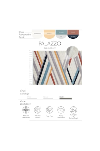 Cool Halı Palazzo Renkli Mutfak Halısı Bukle Tezgah Önü Leke Tutmaz Yumuşak Kabartmalı Modern Halı