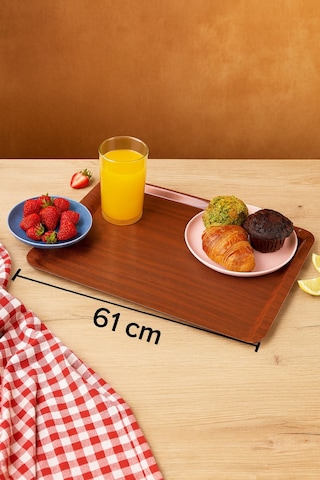 43 61 Cm Kaymaz Tepsi Mat Yüzeyli, Kraft, Dayanıklı Ve Endüstriyel Kullanıma Uygun Renkli