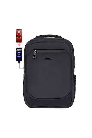 Dada 11 Siyah Erkek Sırt Çantası Okul Ve Günlük Kullanım 13,3-14 İnç Usb Type-c Aparat Ortopedik Siyah