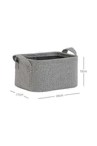 Ocean Home Textile Antrasit Renk Dokulu Kumaş Sepet 24 x 17 x 12 cm