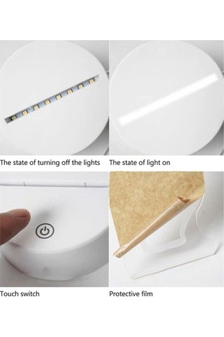 Willowhaven Çocuklar İçin Sevimli 3d Usb Şarj Lambası, Canlı Kazınmış Gece Lambası Beyaz Beyaz