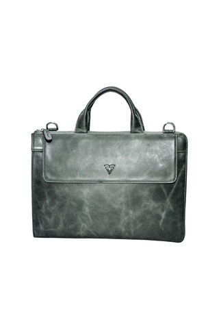 Hakiki Deri Laptop Askılı Evrak Çantası / 9517 Gri Dumanlu-133267 Siyah