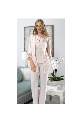 Sistina Pudra - 161 - Penye Pijama Takımı - 1417 - Cadde101 - Beden Xl