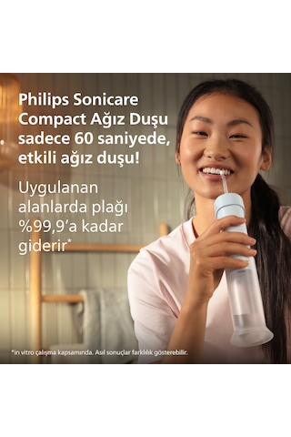 Philips Sonicare Ağız Duşu HX3333/24 - 360° Başlık + Yedek Başlık , 200 Ml, 14 Gün Şarj Süresi , Taşınılabilir