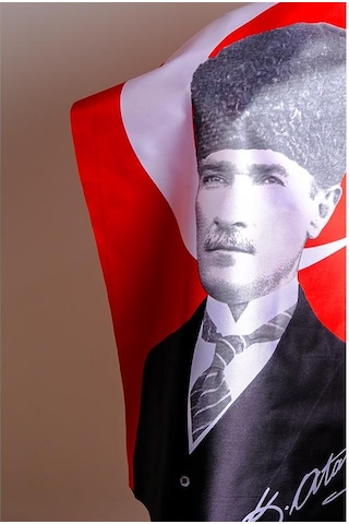 K.Atatürk İmzalı Türk Bayrağı Saten Kumaş Dijital Baskı 100x150 cm