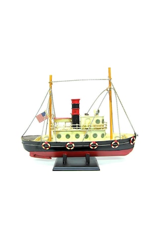 Dekoratif Retro Metal Balıkçı Teknesi Vintage 33cm No.2