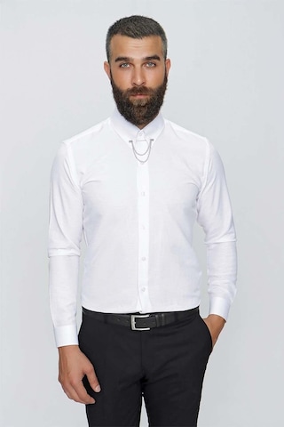 Gk 646 Beyaz Klasik Gömlek Beyaz