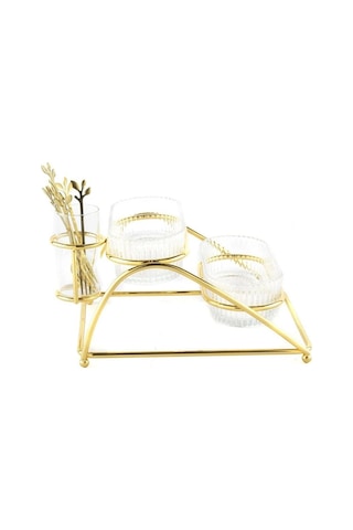 Mikasa Moor Gold 2 Katlı Metal Cam Servis 27x20x14cm P350.824183 Gold