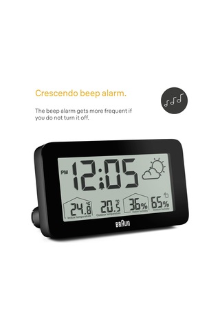 Braun Dijital Hava İstasyonu Saat İç Ve Dış Mekan Sıcaklık Ve Nem, Tahmin, Lcd Ekran, Hızlı Ayarlı, Crescendo