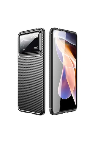 Xiaomi Poco X4 Pro 5G Kilif Karbon Tasarim Negro Silikon Kapak 414379882