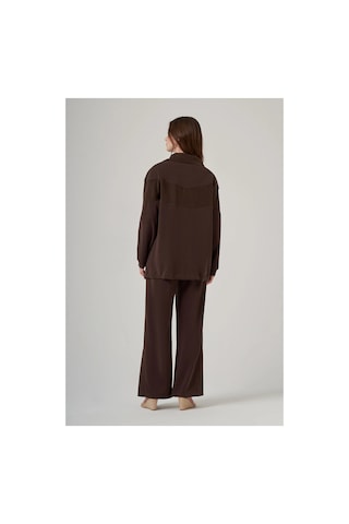 Nuss 1089 Pantolonlu Takım - Kahve
