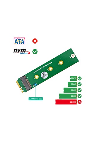 Xurunkeji M.2 Ngff A/e - Key-m Ssd Adaptör Dönüştürücü M.2 A+e - M2 Nvme Ssd Yükseltici Kart Desteği 2230 2242 2260 2280 M2 Ssd