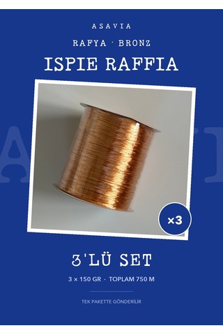 Asavia Ispie Rafya Örgü İpi 3'lü Set 3 X 150 Gr 250 M Bronz