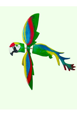 Yeşil Papağan Ahşap El Yapımı Hareketli Rüzgar Gülü