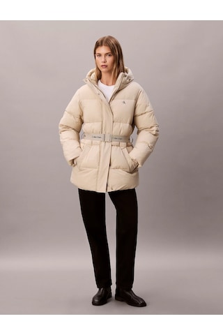 Calvin Klein Kemerli Orta Kalınlıkta Şişme Kadın Kahverengi Ceket Lv047d507g-nsu Kahverengi