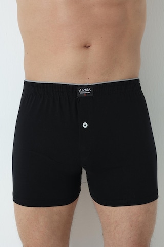 Arma Yıldız 6'lı Paket Siyah Erkek Penye Havlu Bel Boxer %100 Pamuk-siyah
