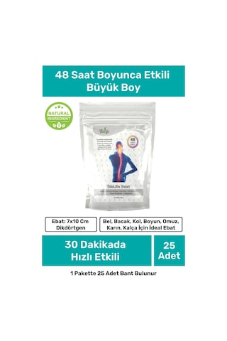 İlla Life Dermo-Pain Büyük Dikdörtgen Yapışkan Bant 25 Adet