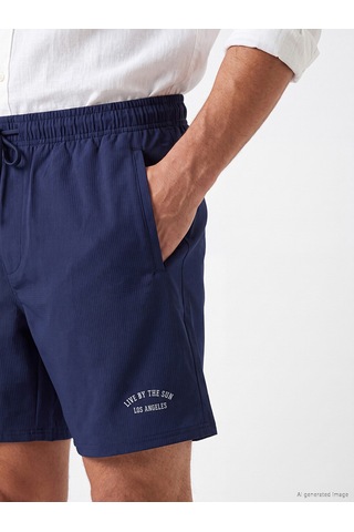 Lcw Swımwear İndigo Kısa Boy Los Angeles Baskılı Erkek Deniz Şortu