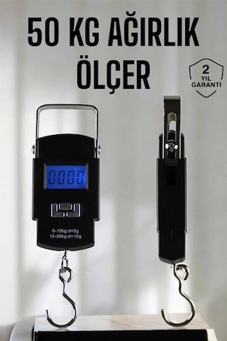 Northcity Ağırlık Ölçer 50 Kg El Terazisi - Dijital Led Ekranlı Taşınabilir Kantarı
