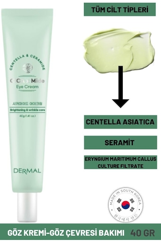 Dermal Cica x Mide Centella Asiatica ve Seramid Özlü Eye Cream Göz Çevresi Kremi 40 G