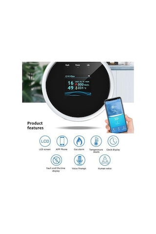 Lemestar Akıllı Gaz Alarmı İle Wifi Sesli Uyarı, Tuya Wifi Kapı Manyeti, Acil Düğme, Sıvı Tespit Cihazı Ve Sıcaklık Nem Sensörü - Avrupa Standartı