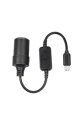 Neevoyu Sürücü Kaydedici İçin 5v'den 12v'ye 12w Güçlendirici Tipe-c'den Sigara Çakmaklı Anahtara Siyah Artırma Kablosu